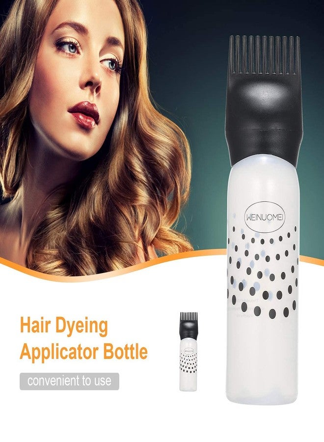 LUXURIA Plastic Hair Oil/Hair Dyeing Coloring Applicator Bottles Root Comb Applicator Bottle Dispenser With Comb Salon Hair Tools(1Pc) (Black), 120 ML - Image 1