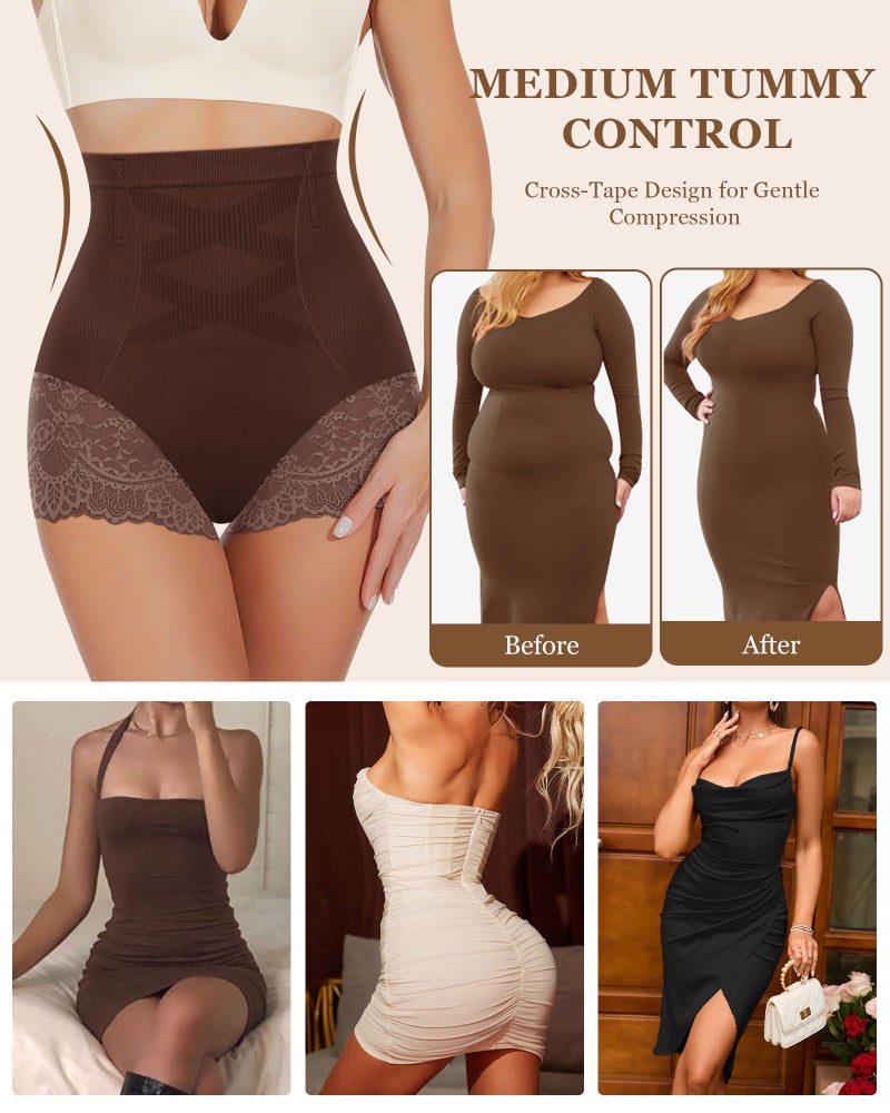MIOTAN Women's Underwear Pack High Waisted Tummy Control Ladies Panties Postpartum Shorts body shaper girdle Compression Post Partum, Mult-XL Multicolor - Image 3