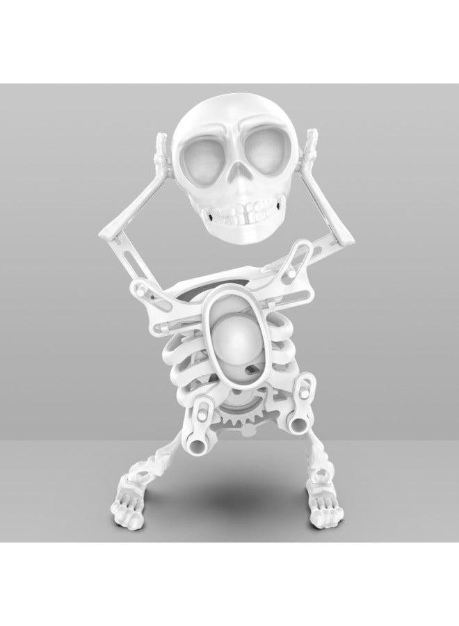 Loquat ProDuct Skull Clockwork Dancing Skull Man 3D Printing Luminous Stereo Creative Skull Villain-Color:White - Image 1