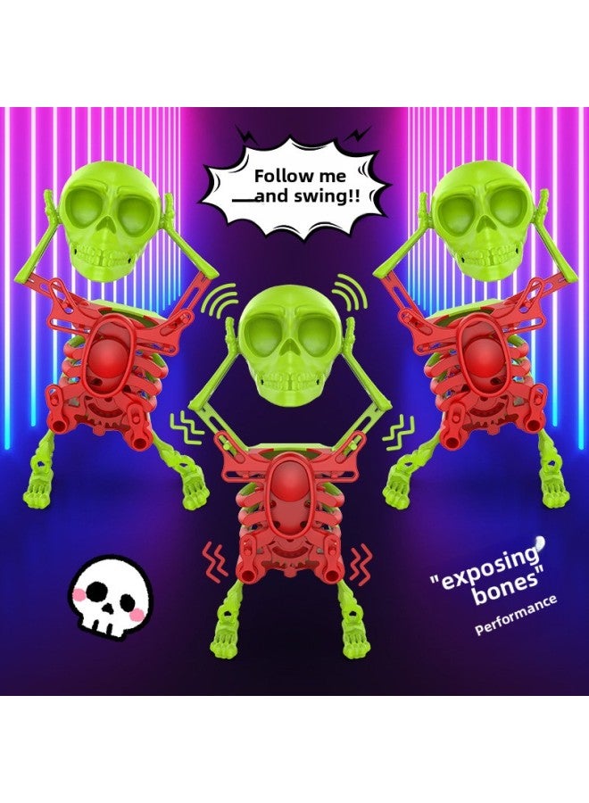 Loquat ProDuct Skull Clockwork Dancing Skull Man 3D Printing Luminous Stereo Creative Skull Villain-Color:White - Image 5