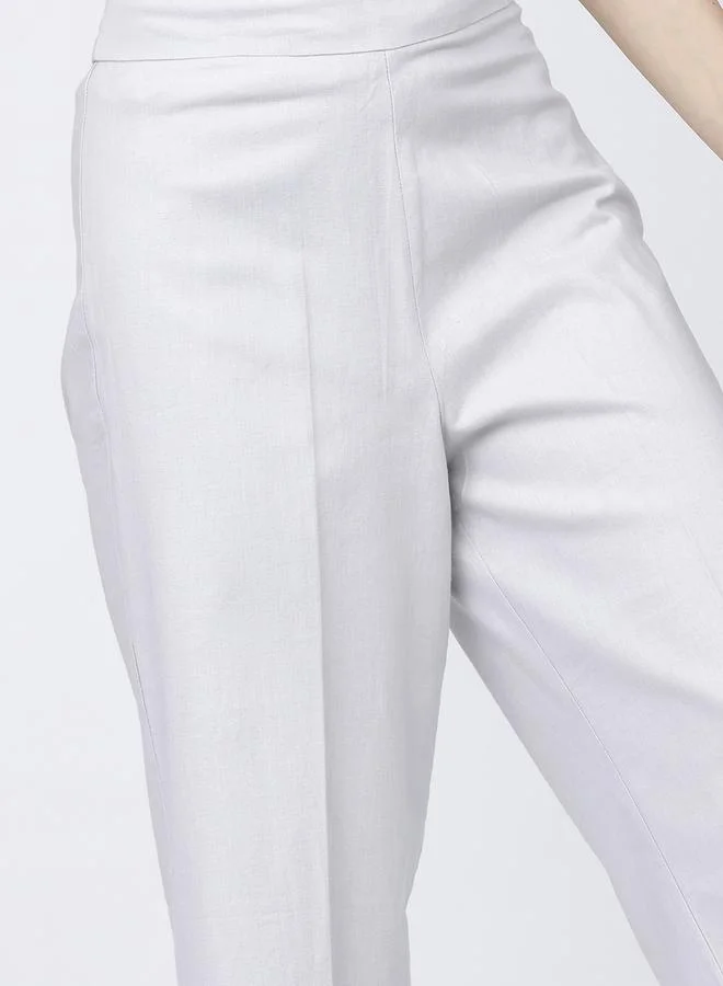 Tokyo Talkies Tokyo Talkies Solid High Rise Flared Trousers