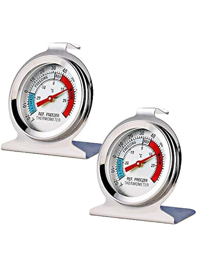 2 Pack Refrigerator Freezer Thermometer Large Dial Analog Thermometer - Image 1