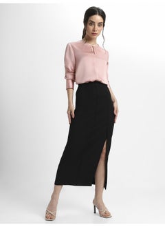Dennis Lingo Pink Satin Crepe Top for Women, Regular Fit  - Image 1