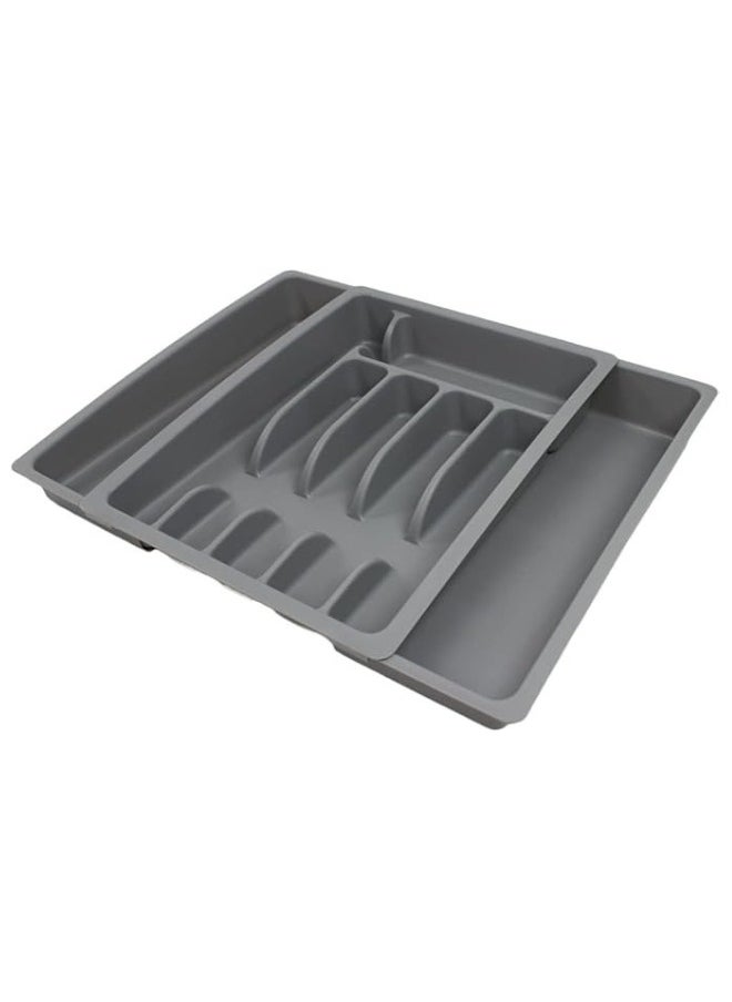 Happy Home Kitchen Drawer Cutlery Organizer Tray - 5 Slot Cutlery Holder Expandable to 7 Slots 50*34cm  - Image 2