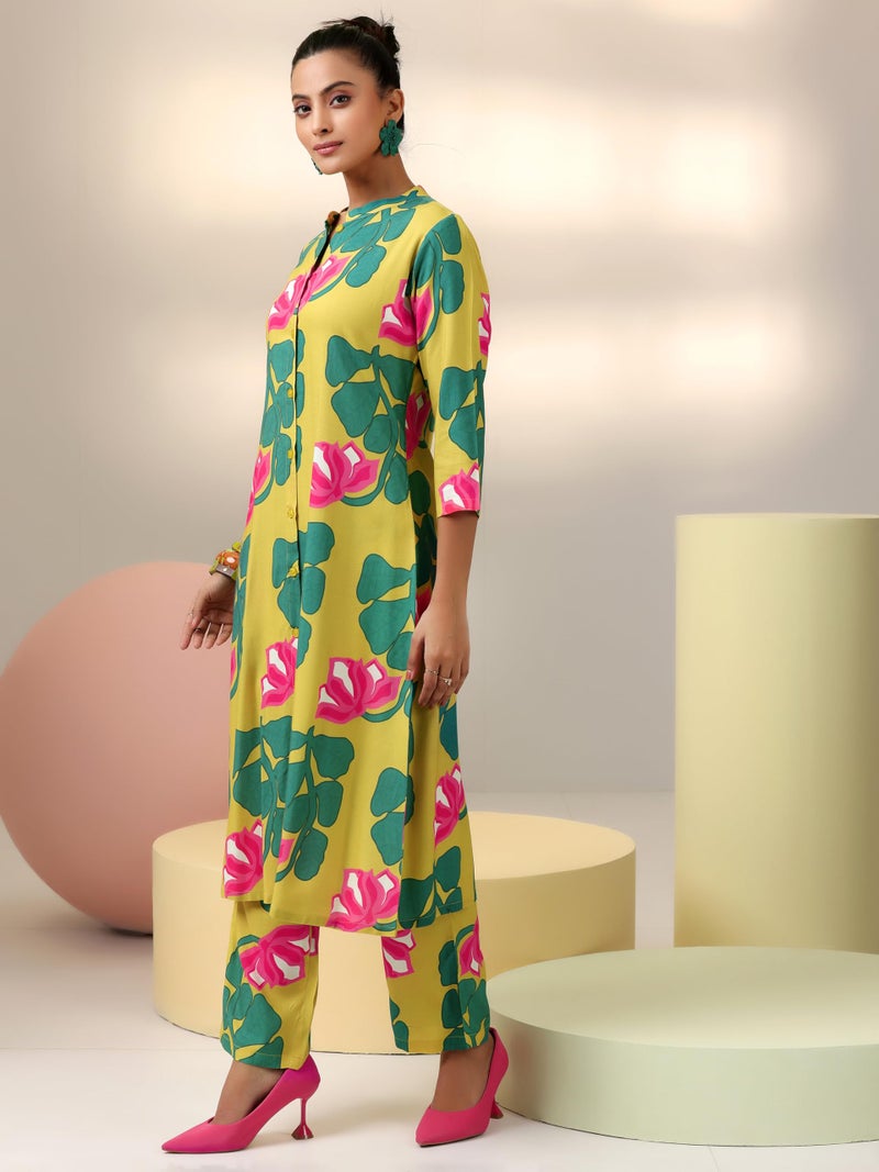 Libas Womens Printed Silk Blend Co-ord Set for Women - Image 4