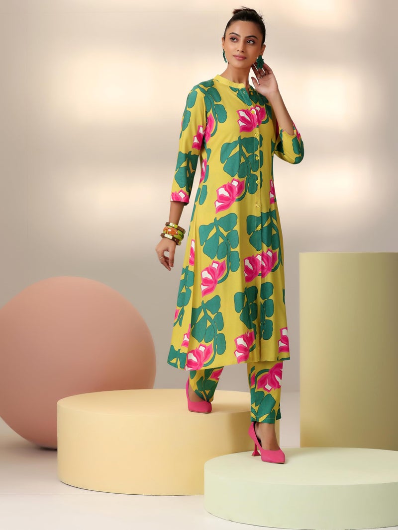 Libas Womens Printed Silk Blend Co-ord Set for Women - Image 3