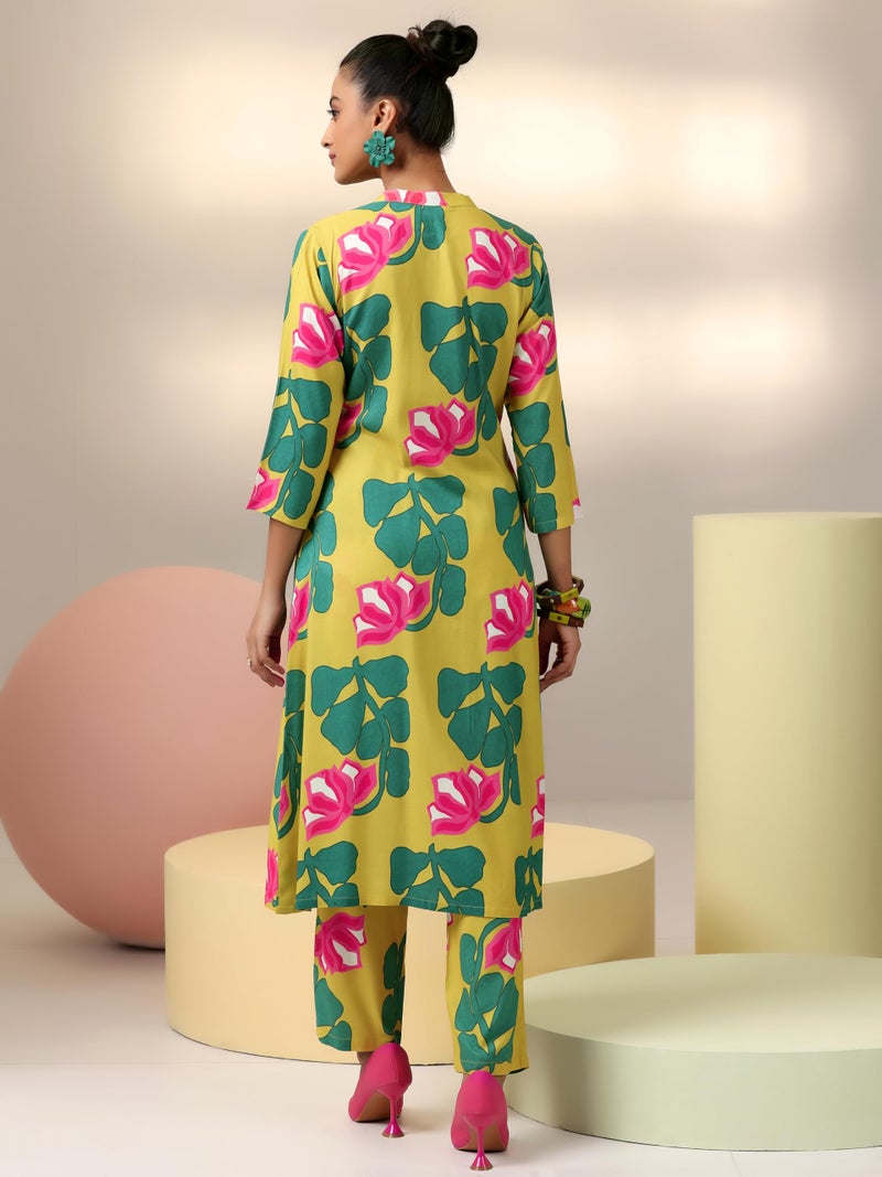 Libas Womens Printed Silk Blend Co-ord Set for Women - Image 5
