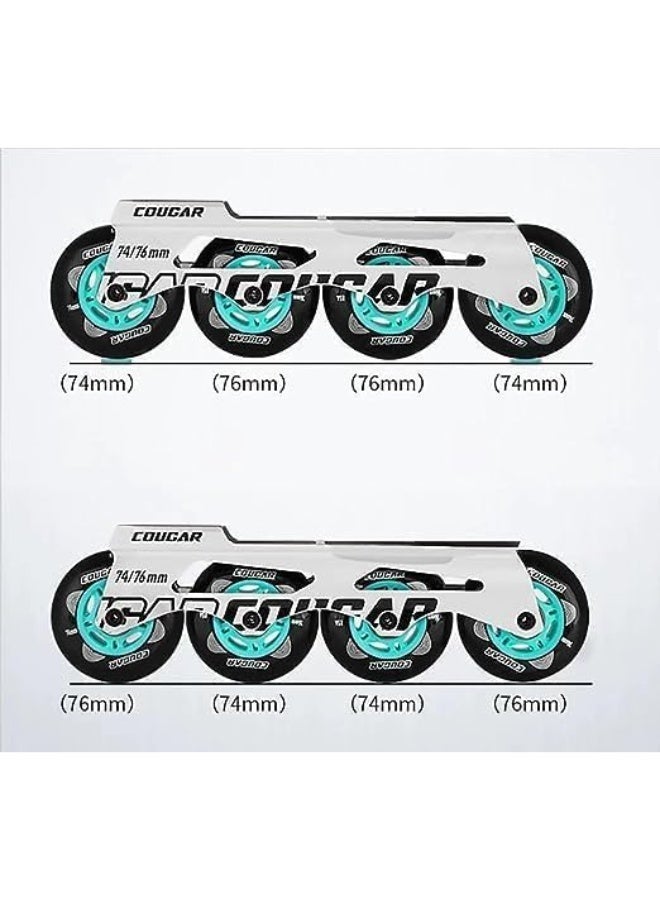COUGAR Roller Skate Shoe Cougar Model 307 For Adult Adjustable Roller Skates with 4 Illuminating Pu Wheels, Outdoors and Indoors Roller Blades for Boys Girls Beginners Color : Black Size : 41 - Image 2