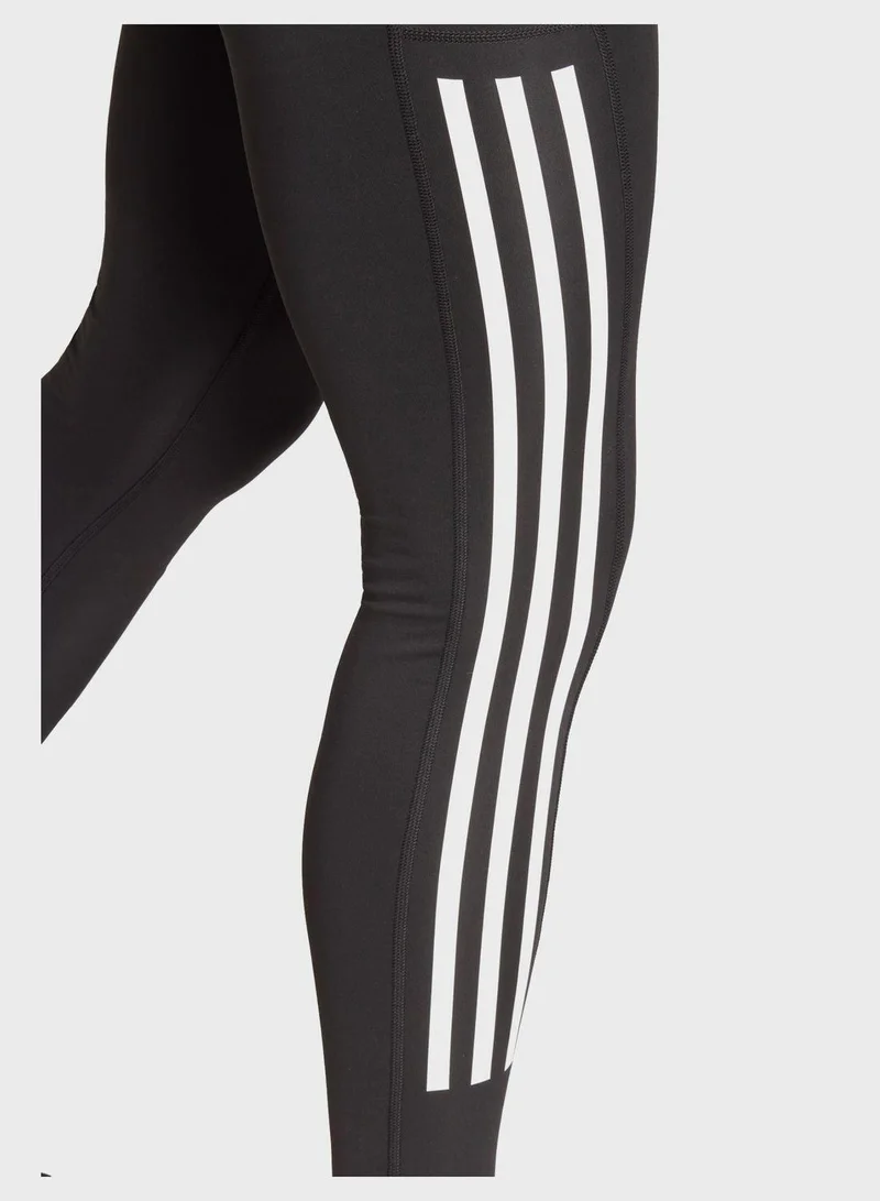 Adidas black Optime 3-Stripes Full Length Leggings for Women | Best Price UAE