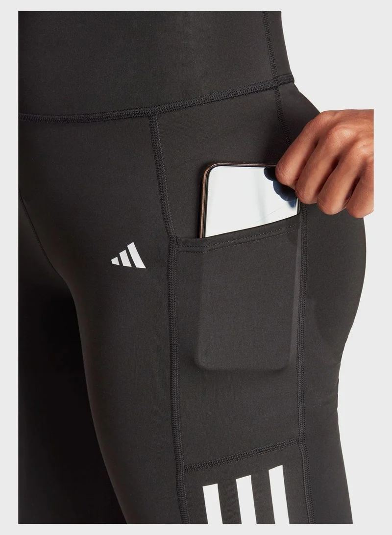 Adidas black Optime 3-Stripes Full Length Leggings for Women | Best Price UAE