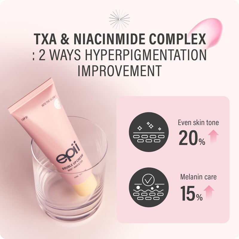 epii Double Up Cream | face moisturizer | NAD NMN | TXA | niacinamide | dark spot | uneven skin tone | sensitive skin | firmness | korean skincare | squalane15% | 50ml 1.69 oz. fl. - Image 4