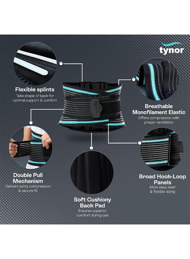 TYNOR Back Support Belt Adjustable Back Brace for Lower Back Pain,Breathable Lumbar Support Belt for Men & Women, Lower Back Brace for Herniated Disc, Sciatica & Heavy Lifting (XL, Classic Black) - Image 4