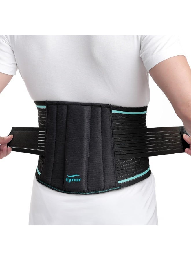 TYNOR Back Support Belt Adjustable Back Brace for Lower Back Pain,Breathable Lumbar Support Belt for Men & Women, Lower Back Brace for Herniated Disc, Sciatica & Heavy Lifting (XL, Classic Black) - Image 1