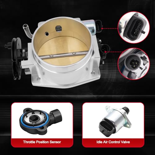 TEMSONE 102MM Intake Manifold Sheet Metal Fabricated EFI with Fuel Rails and Throttle Body & Throttle Position Sensors TPS IAC Compatible with Chevrolet GMC Pontiac LS LS1 LS2 LS6 Silver - Image 4
