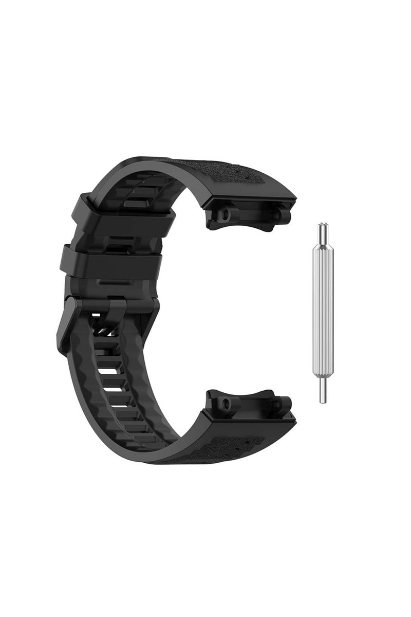 black Silicone Black Band Strap For AMAZFIT T-Rex 2 Replacement Man Adjustable Sport Strap Band With