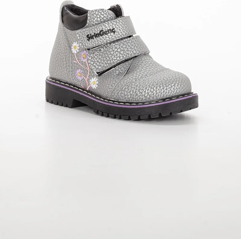 Dilimler Ayakkabı Şirin Baby Orthopedic Velcro Gray Girl's Boots