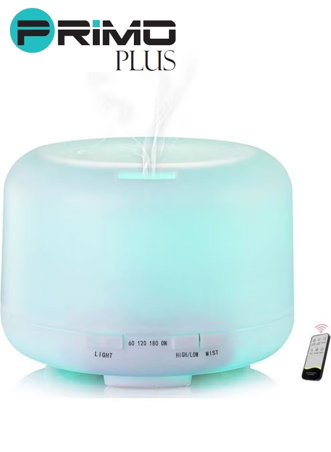 بريمو بلس مصباح ضوء LED ب 7 ألوان موزع للرائحة وموزع زيت عطري أبيض 500ملليلتر - Image 1