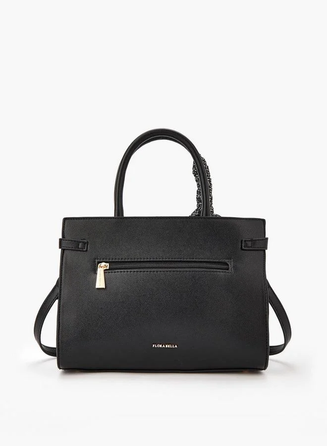 Flora Bella By Shoexpress Solid Tote Bag with Scarf Detail and Double Handle