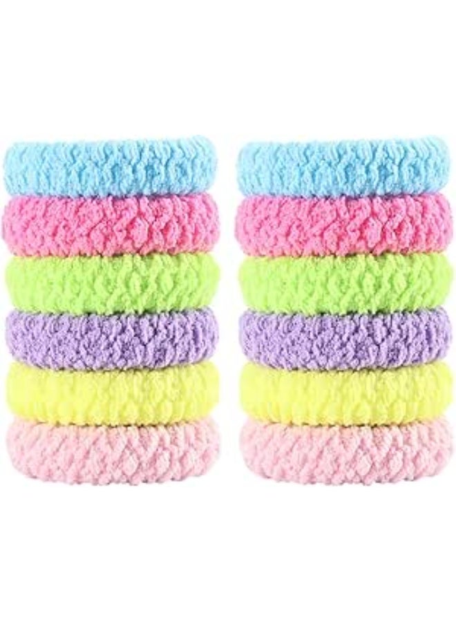 12pcs Soft Hair Ties – Thick Elastic Scrunchies for Women & Girls, Perfect for Ponytails & Braids (Candy) - Image 1
