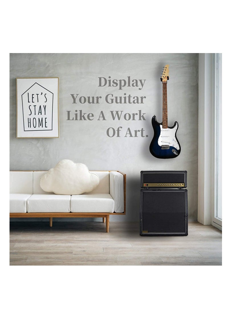 Excefore Guitar Holder Guitar Wall Mount Guitar Hanger Shelf with Pick Holder Guitar Rack for Acoustic or Electric Guitar Ukulele Bass for All Size Guitars Violin Erhu Ukulele Hanger Black - Image 5