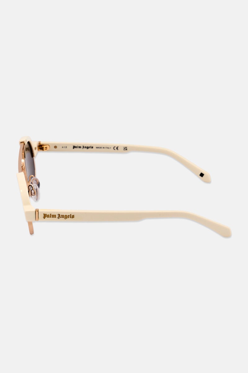 Palm Angels Men PERI10C UV Protection Round Sunglasses, White - Image 4