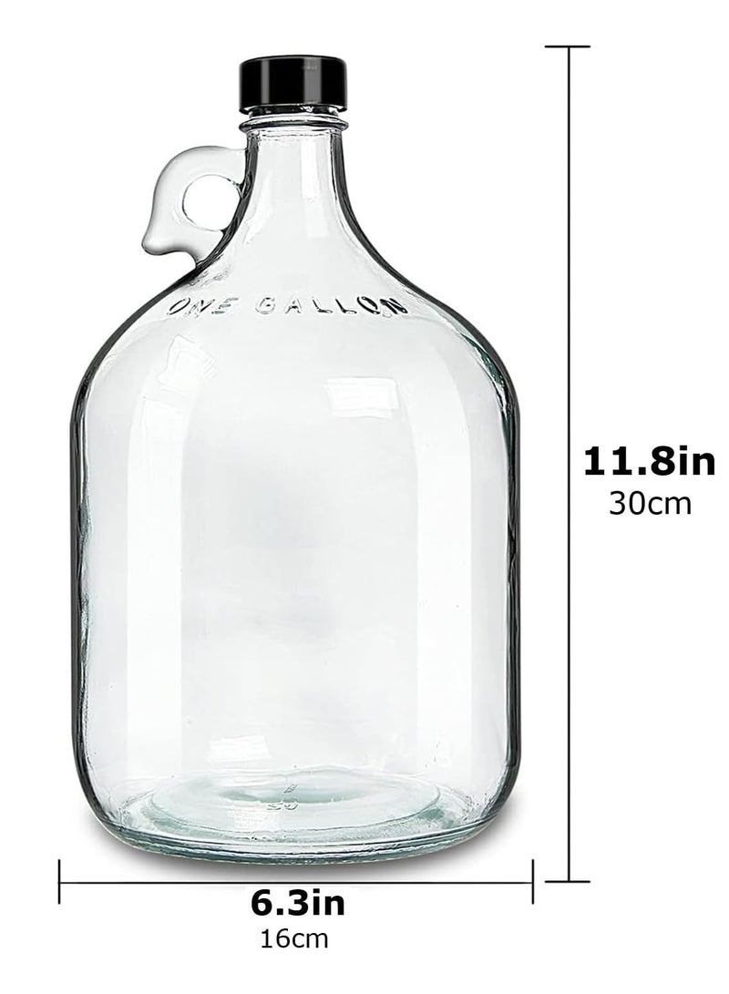 RR BRAND 1 Gallon (128oz) Glass Fermenting Jug with Handle, Black Polyseal Lid & Cap - Image 2