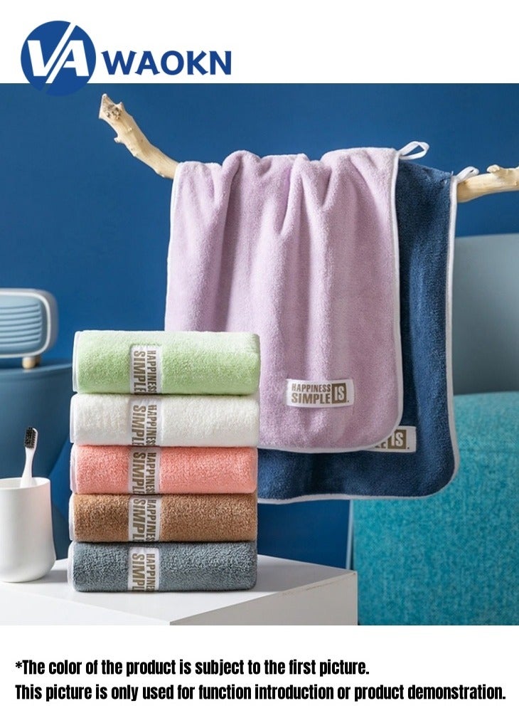 WAOKN 4-pack towel coral fleece soft no linting face towel  set solid color thickened enlarged soft absorbent face towel household adult children face wash towel - Image 2