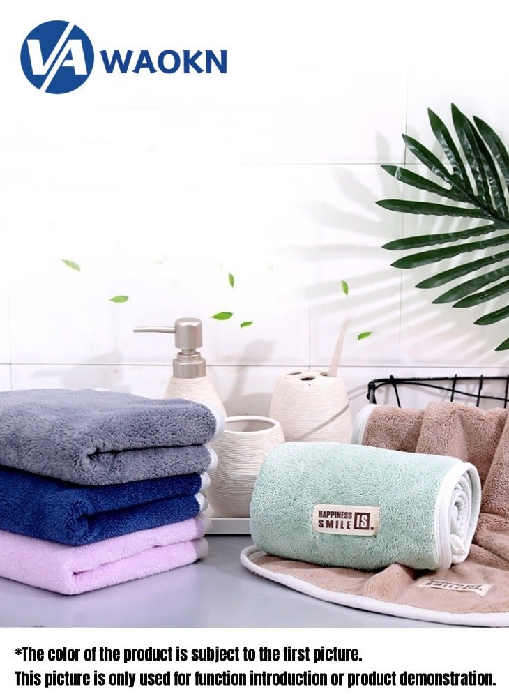 WAOKN 4-pack towel coral fleece soft no linting face towel  set solid color thickened enlarged soft absorbent face towel household adult children face wash towel - Image 3