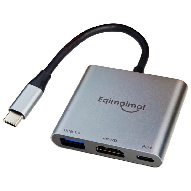 eqimaimai USB C to HDMI Adapter, 4K@30 HDMI to USB C,USBC to HDMI Adapter with USB 3.0, 100W PD Charging, Multiport Hub Compatible with MacBook Pro, iPad Air, iPhone, Laptop, TV, Switch, Monitor and More - Image 1