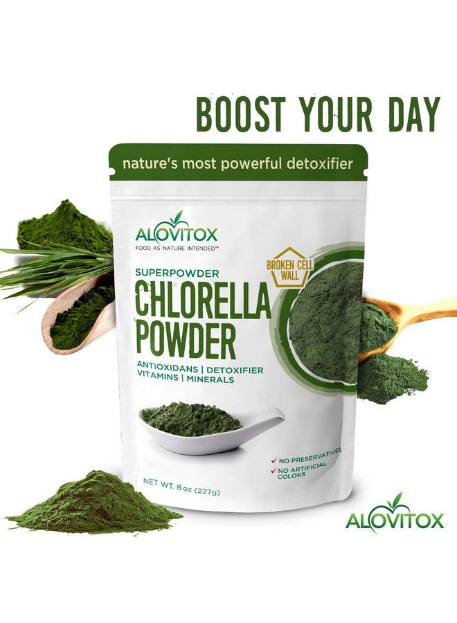 ALOVITOX Organic Chlorella Powder 8oz | Nutrient Dense Superfood with Antioxidants, Proteins, Vitamins C, E, B Complex, Enzymes, Chlorophyll, Omegas 3 and More| Organic Raw No Additives or Colors - Image 5