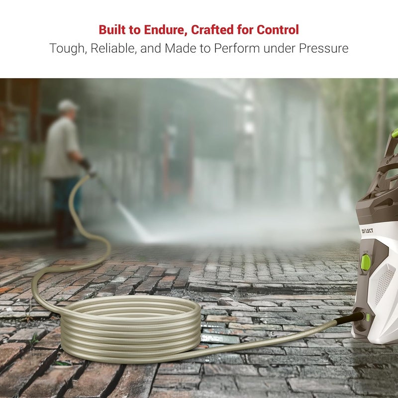 Dylect 12M Pressure Washer Outlet Hose Pipe – Durable, Flexible, Transparent Off White, Compatible with Most Pressure Washers - Image 3
