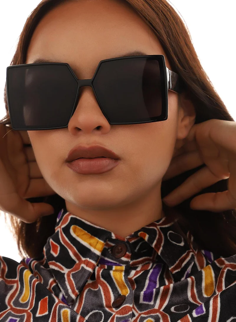 Haute Sauce Tinted Lens Black Frame Oversized Sunglass