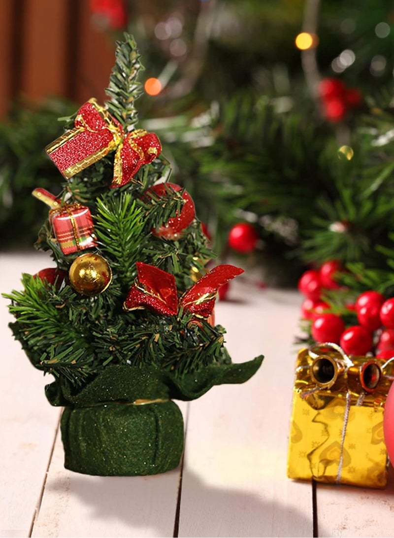 LOOPITYS 20cm mini Christmas decoration tree for Christmas Day shopping mall decorations, desktop ornaments, small trees, mini Christmas trees, decorating Christmas trees, mini Christmas decorations, suitable for Christmas home decoration, desktop ornaments, Christmas gifts, - Image 1