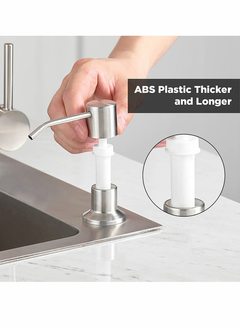 SYOSI Soap Dispenser for Kitchen Sink Matte Black Refill from The Top Stainless Steel Built in Sink Soap Dispenser with  300cc Large Bottle  Anti Leakage Upgrade with  No More Top Refill  - Image 3