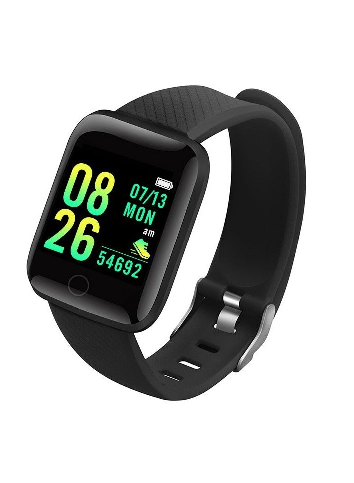 AROAQ Smart Watch, Rectangular Dial Durable Smart Wrist Watch, Usb Charging Fitness Tracker Watch With Blood Pressure Monitor Fitness Tracker Call And Message Notification, (Black) - Image 1