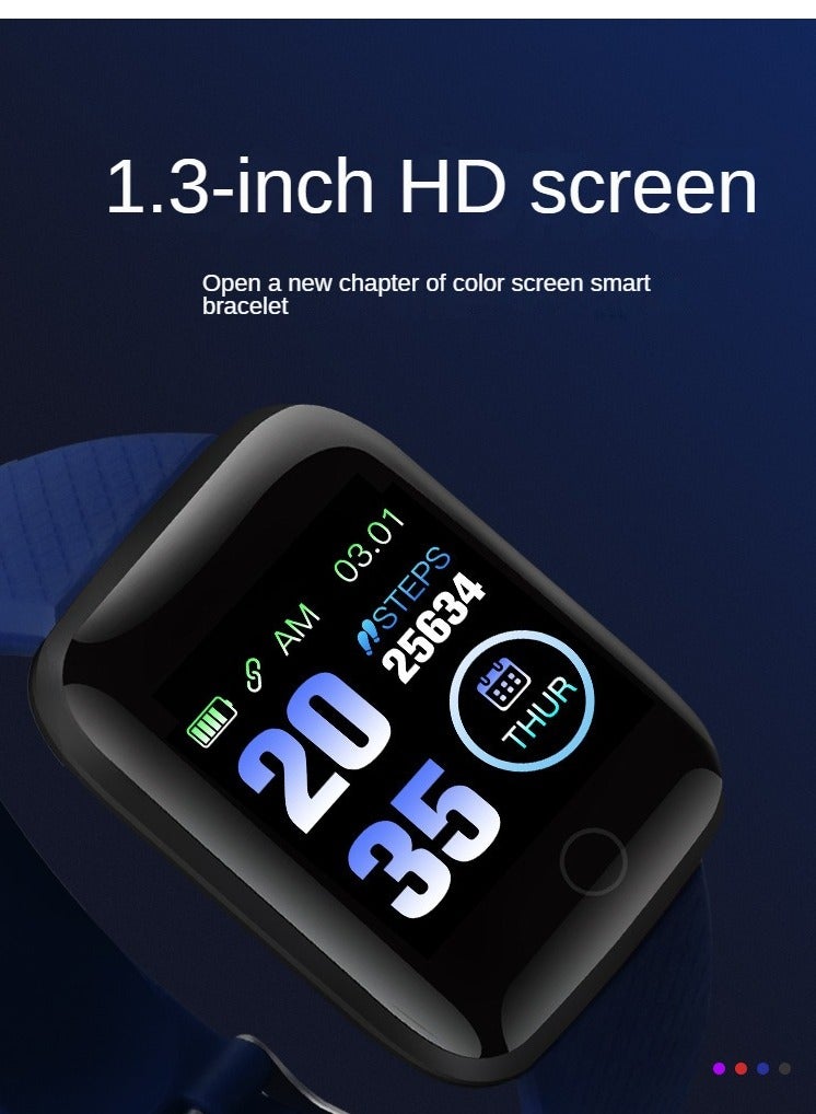 AROAQ Smart Watch, Rectangular Dial Durable Smart Wrist Watch, Usb Charging Fitness Tracker Watch With Blood Pressure Monitor Fitness Tracker Call And Message Notification, (Black) - Image 4