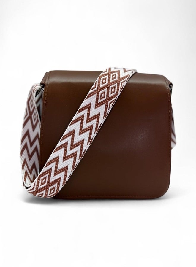 YATEE Stylish Crossbody Sling Bag for women & Girls - Premium PU Leather Shoulder Purse with Adjustable Strap, Brown Casual shoulder Bag for Office, Travel & Daily Use. - Image 2