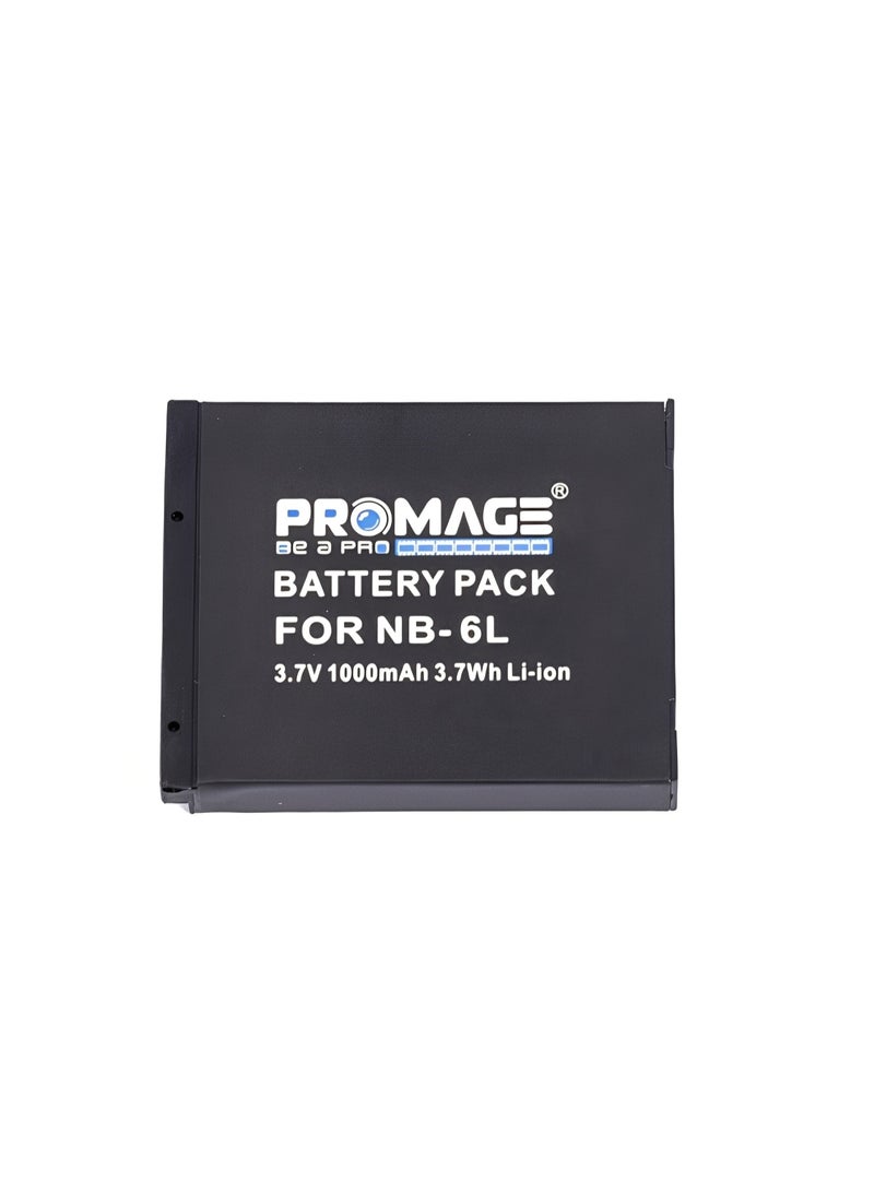 برو ميج بطارية بروميدج NB6L لكانون قابلة لإعادة الشحن 3.7 فولت 1000 مللي أمبير 3.7 واط ساعة بطارية ليثيوم أيون متوافقة مع كاميرات كانون باورشوت SX260 و SX280 و D10 و D20 و SD770 و SD1200 و SD1300 - Image 1