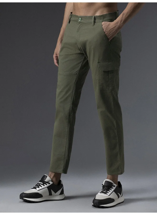 HIGH STAR Men’s Regular Fit Light Olive Trousers – Classic and Versatile
