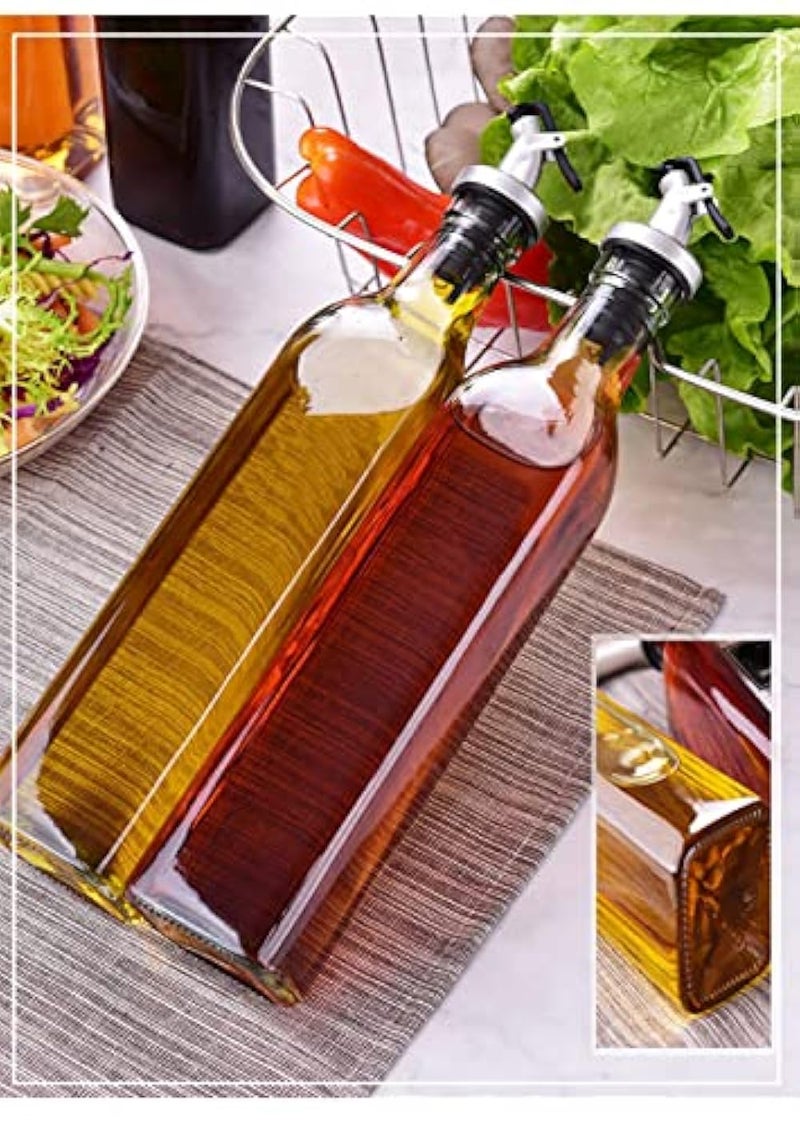 PALVOX-Seasoning Jars with Spoons Set of 5Condiment Pots Spice Jars with, Combination Spoon and Lid Design Glass Seasoning Jars 300ml/10 oz& 2 Olive Oil Bottles Dispenser (5PCS Spice set) - Image 4
