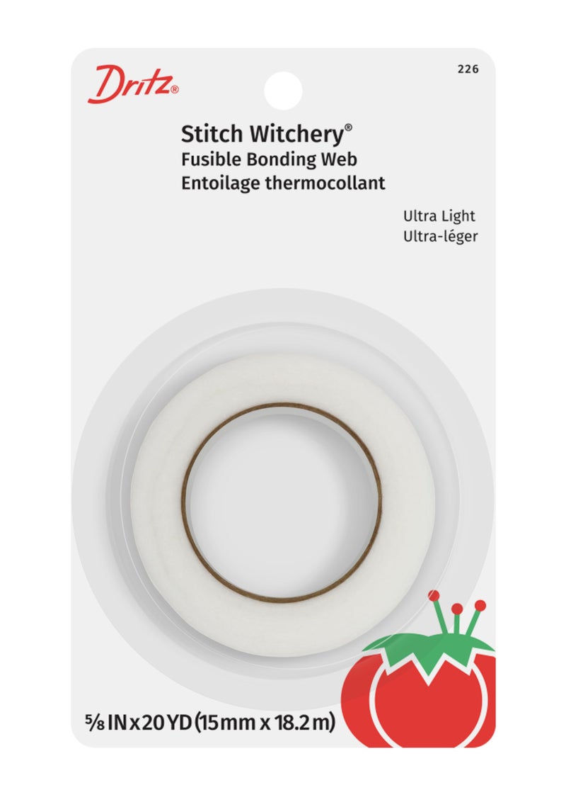 Dritz 226 Stitch Witchery, Ultra Light Weight, 5/8-Inch X 20-Yards, White - Image 1