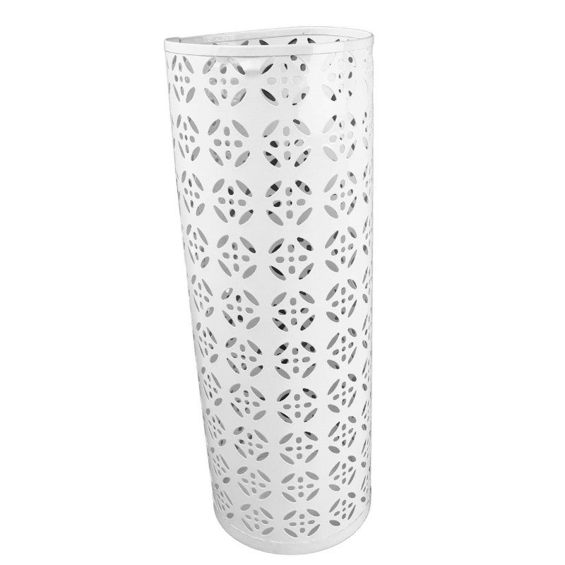 Umbrella Stand: White 39.4x15.7x0.1in Premium Metal Rust Proof Compact Space Saving - Hollow Quick Drying Umbrella Holder for Home Entryway Office - Image 3