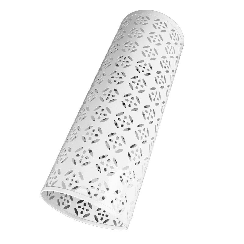 Umbrella Stand: White 39.4x15.7x0.1in Premium Metal Rust Proof Compact Space Saving - Hollow Quick Drying Umbrella Holder for Home Entryway Office - Image 5