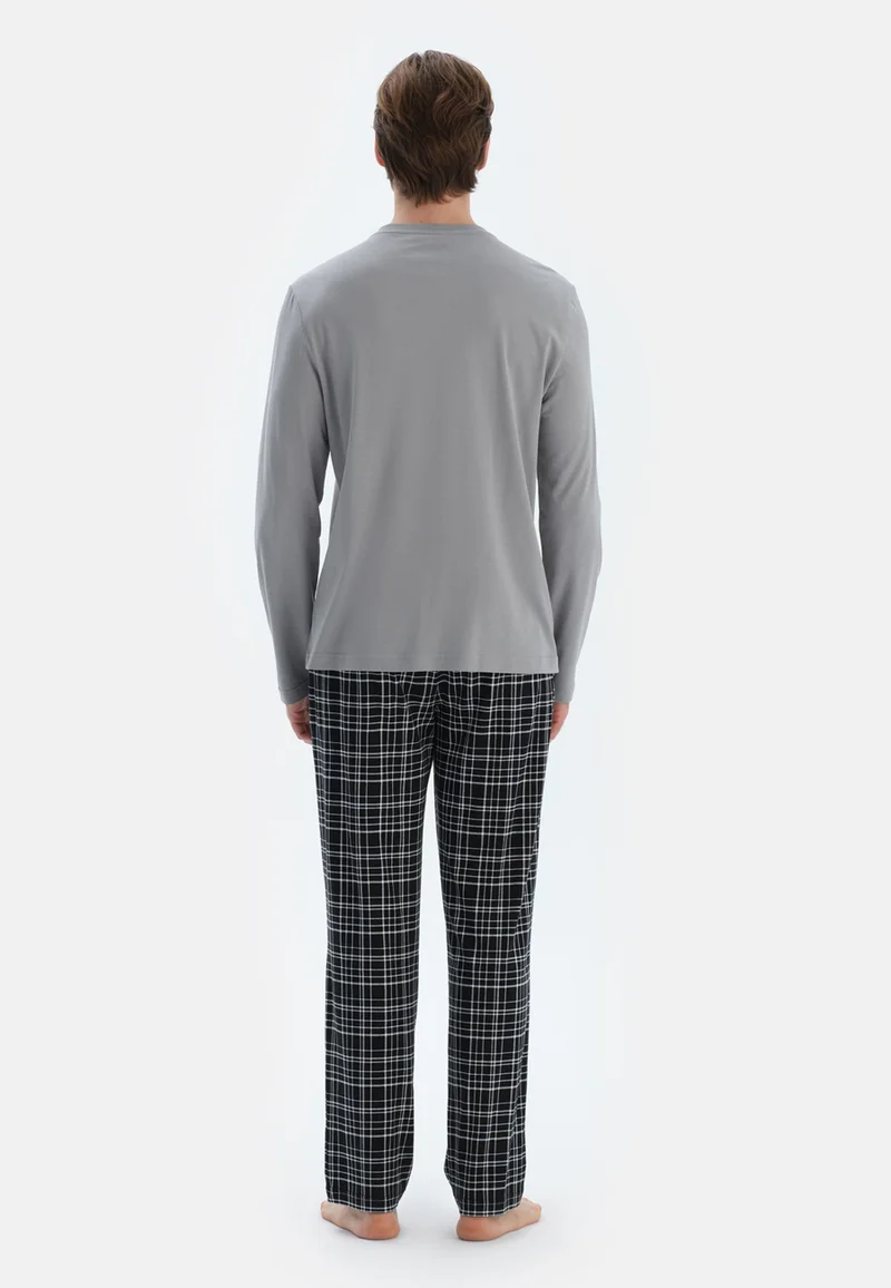 dagi Regular/Classic Fit T-shirt & Trousers Pajama Sets Crew Neck Cotton Blend Sleepwear