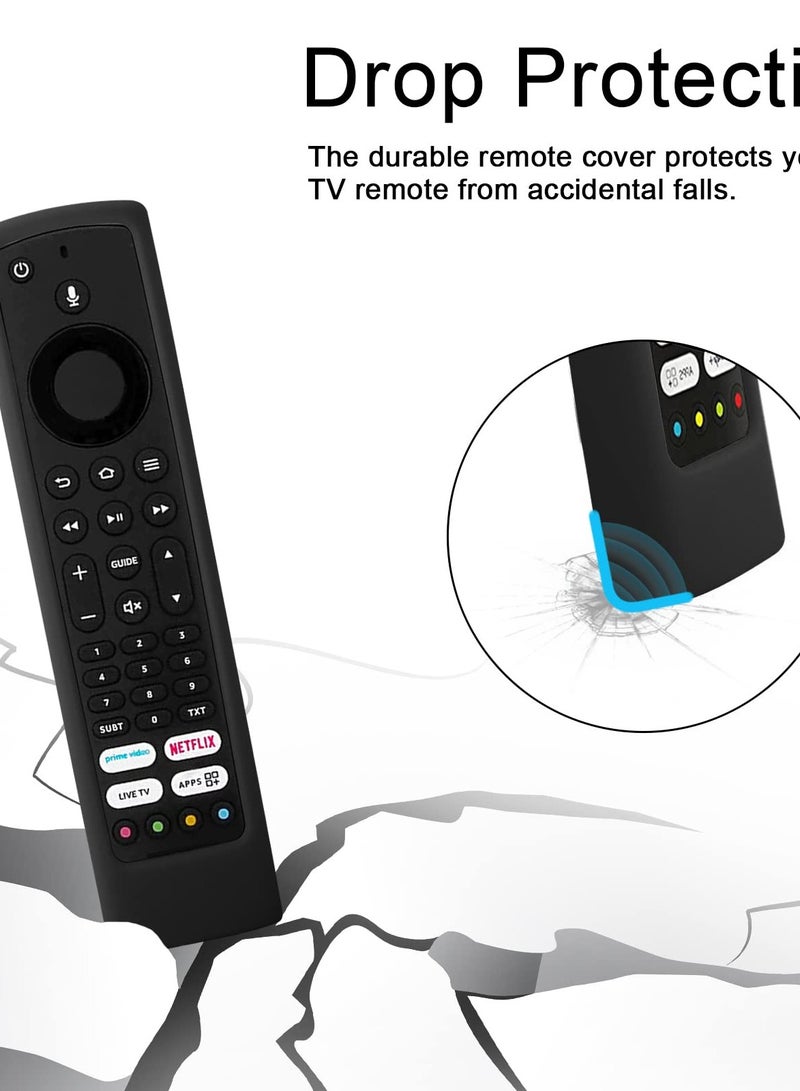 Excefore Universal Black Silicone Remote Case, Shockproof and Skin-Friendly Cover for Xiaomi, Bush, Toshiba, JVC Fire TV Voice Remote Control. Keep Your Remote Safe and Stylish  - Image 3