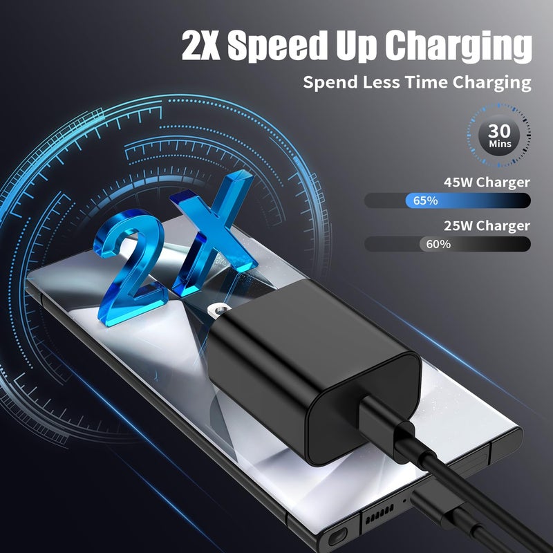 Essri 3Pack USB C Charger for Samsung Galaxy S24 Ultra, Super Quite Fast Charging Type C Block with 6FT C to C Cord for Samsung Galaxy Tab S9 S8 S23 Ultra S22 Ultra S23 S22 S21 Note 10 Plus 20 - Image 3
