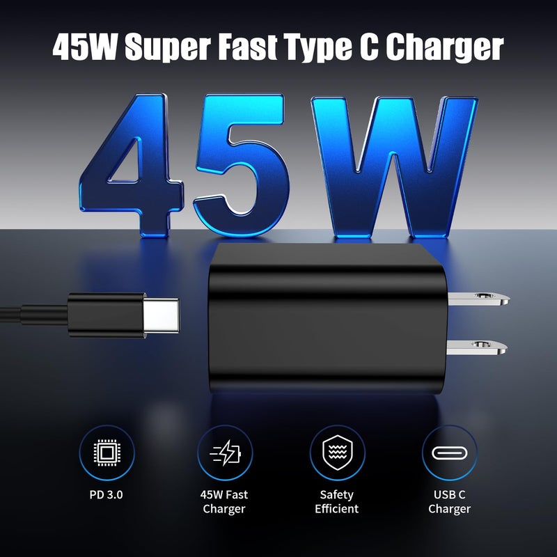 Essri 3Pack USB C Charger for Samsung Galaxy S24 Ultra, Super Quite Fast Charging Type C Block with 6FT C to C Cord for Samsung Galaxy Tab S9 S8 S23 Ultra S22 Ultra S23 S22 S21 Note 10 Plus 20 - Image 2