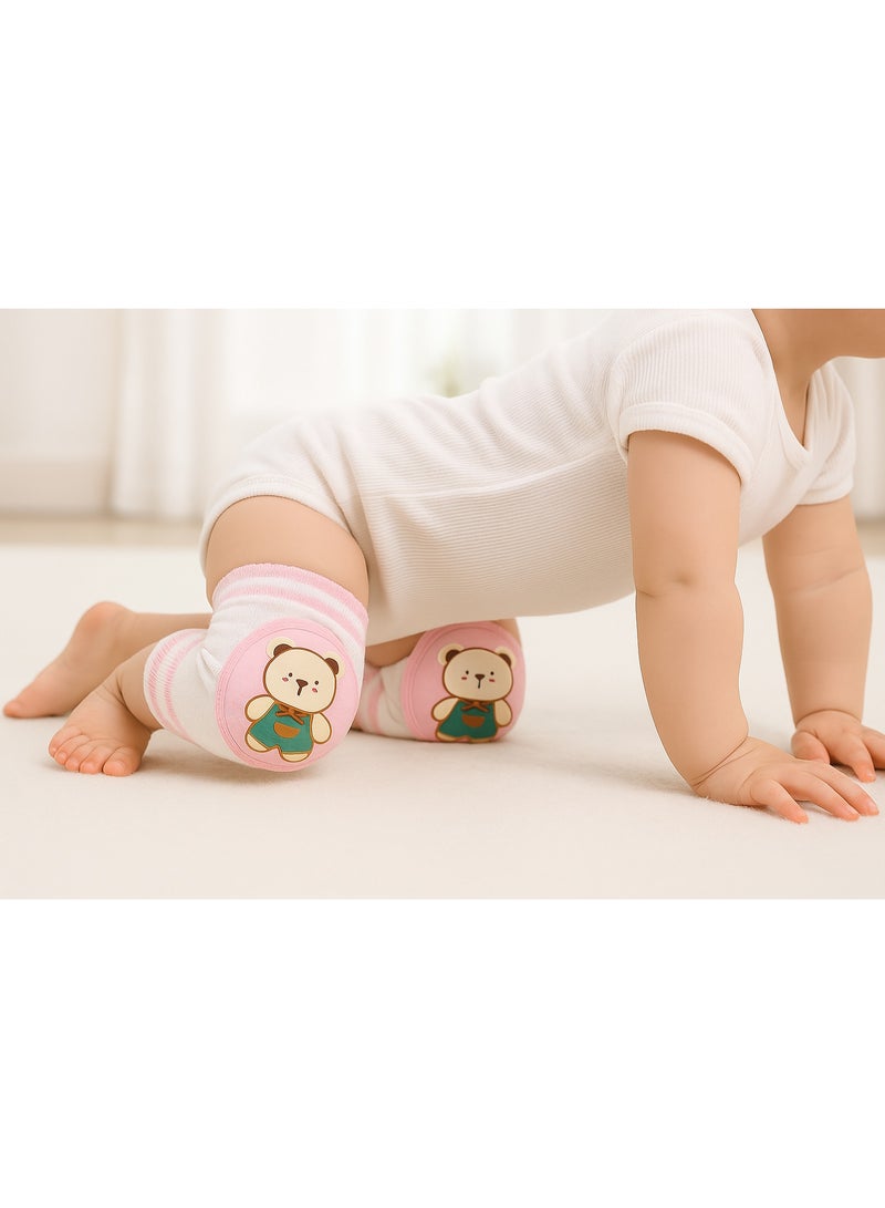 Cute Bear Baby Crawling Knee Pads - Pink & Protective - Image 3