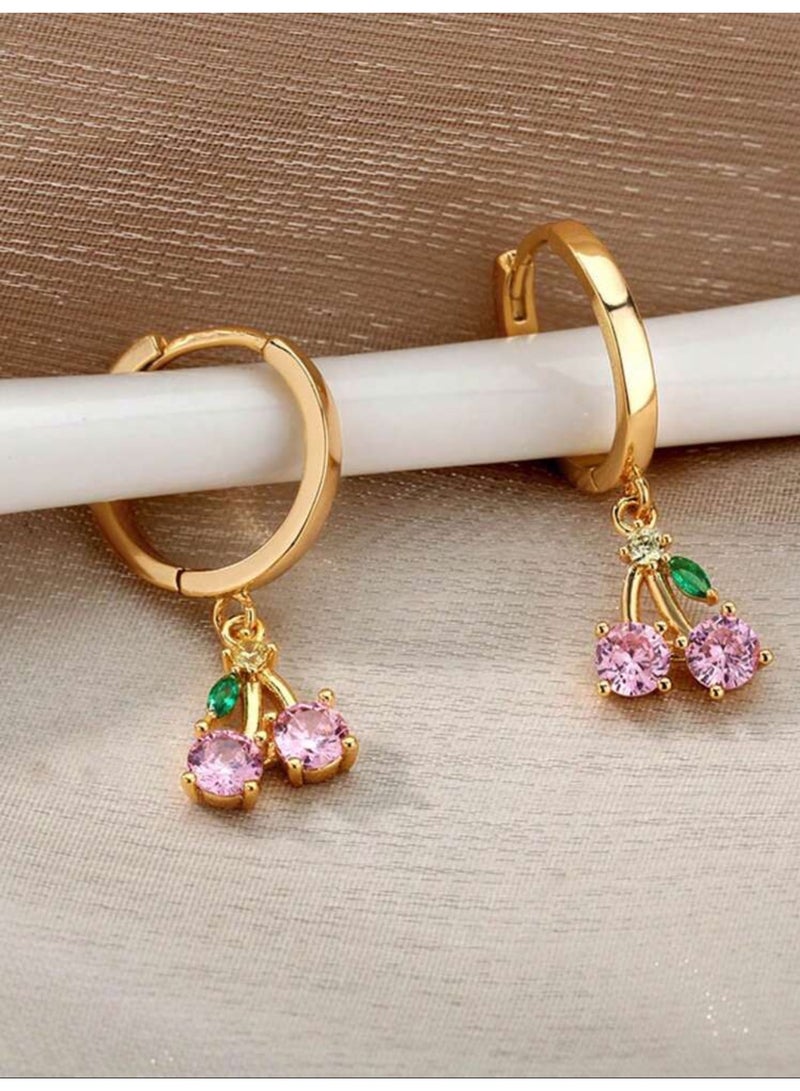 Dangle Charms Elegant & High Quality Stainless Steel Gold Plated Earrings For Women - Image 5