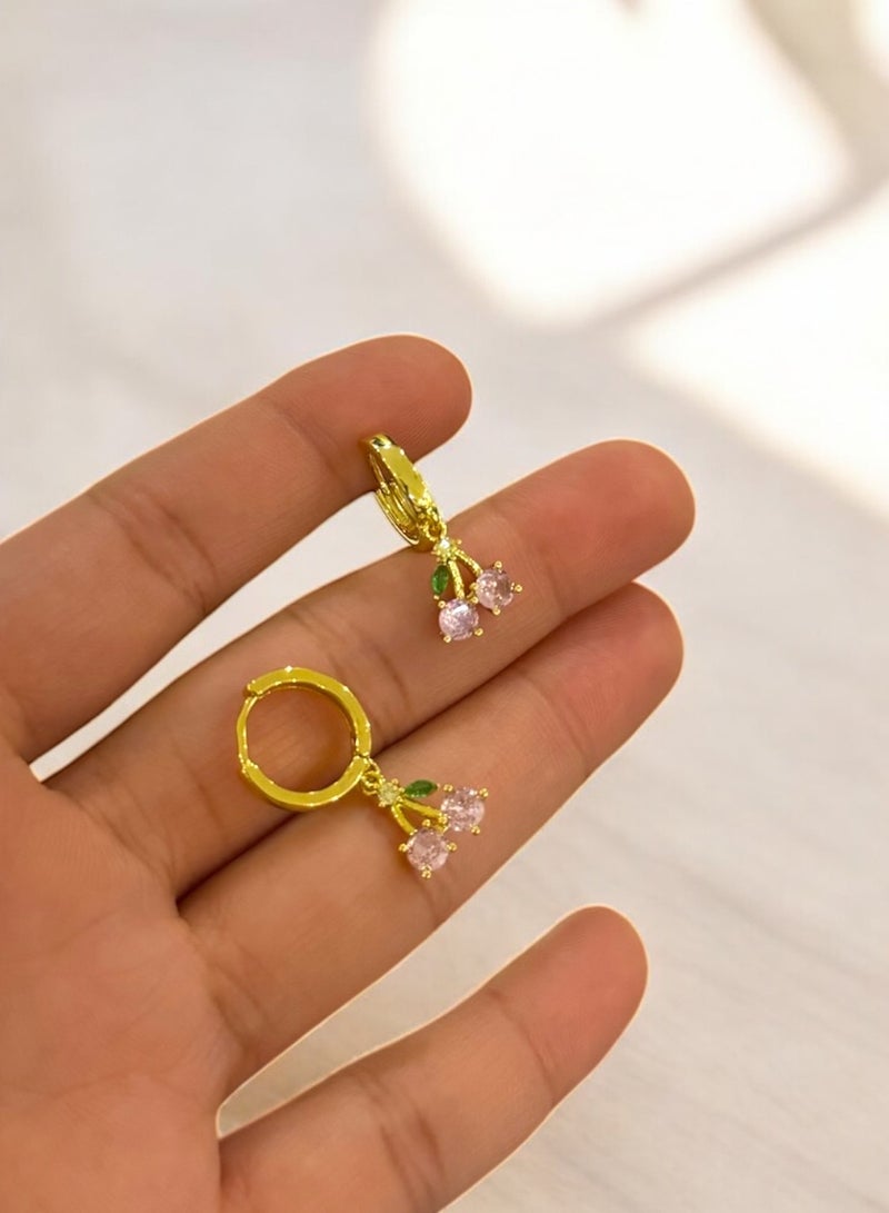 Dangle Charms Elegant & High Quality Stainless Steel Gold Plated Earrings For Women - Image 2